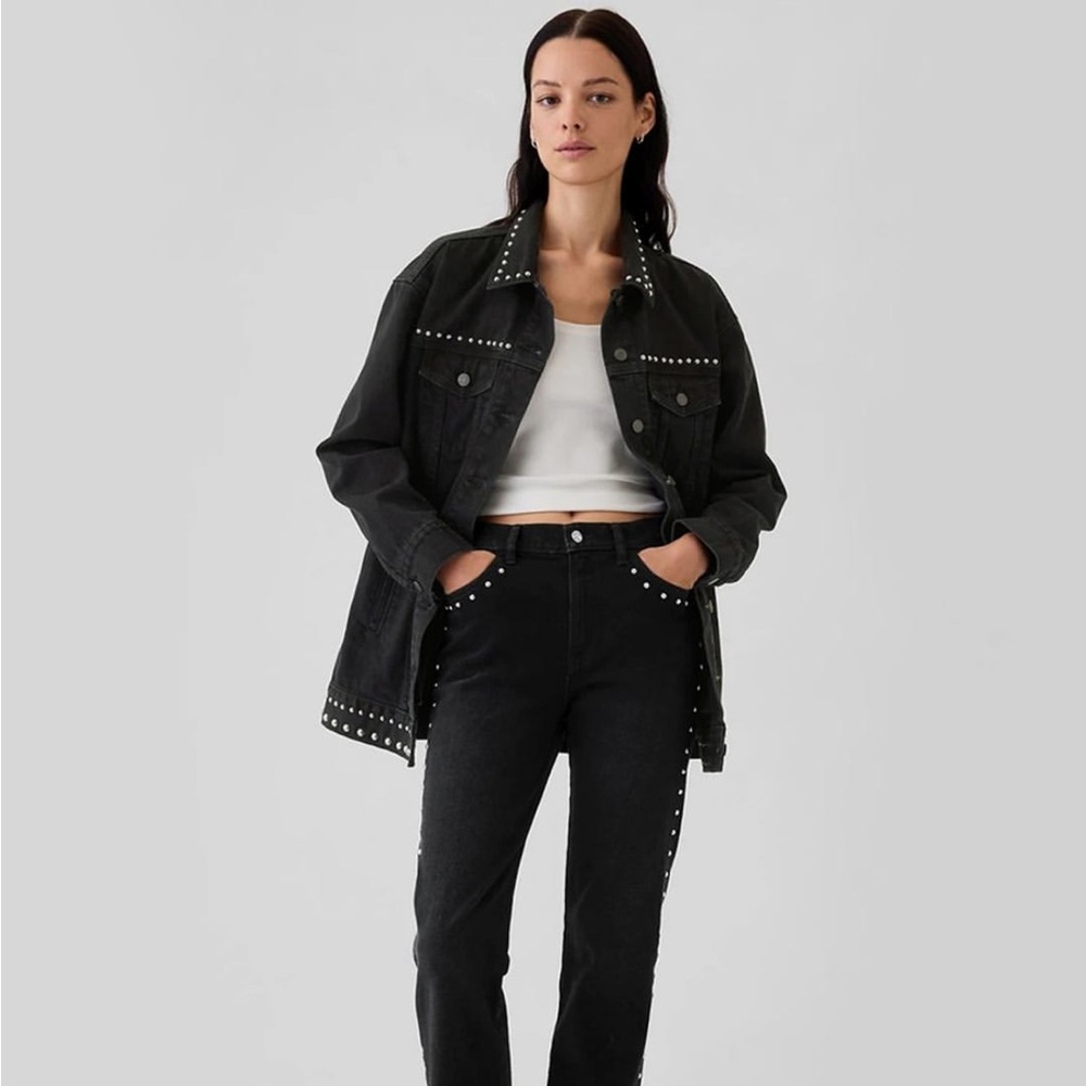 Black Studded Women's Jeans